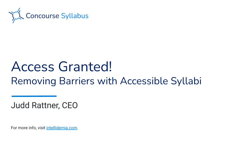 Title slide of webinar