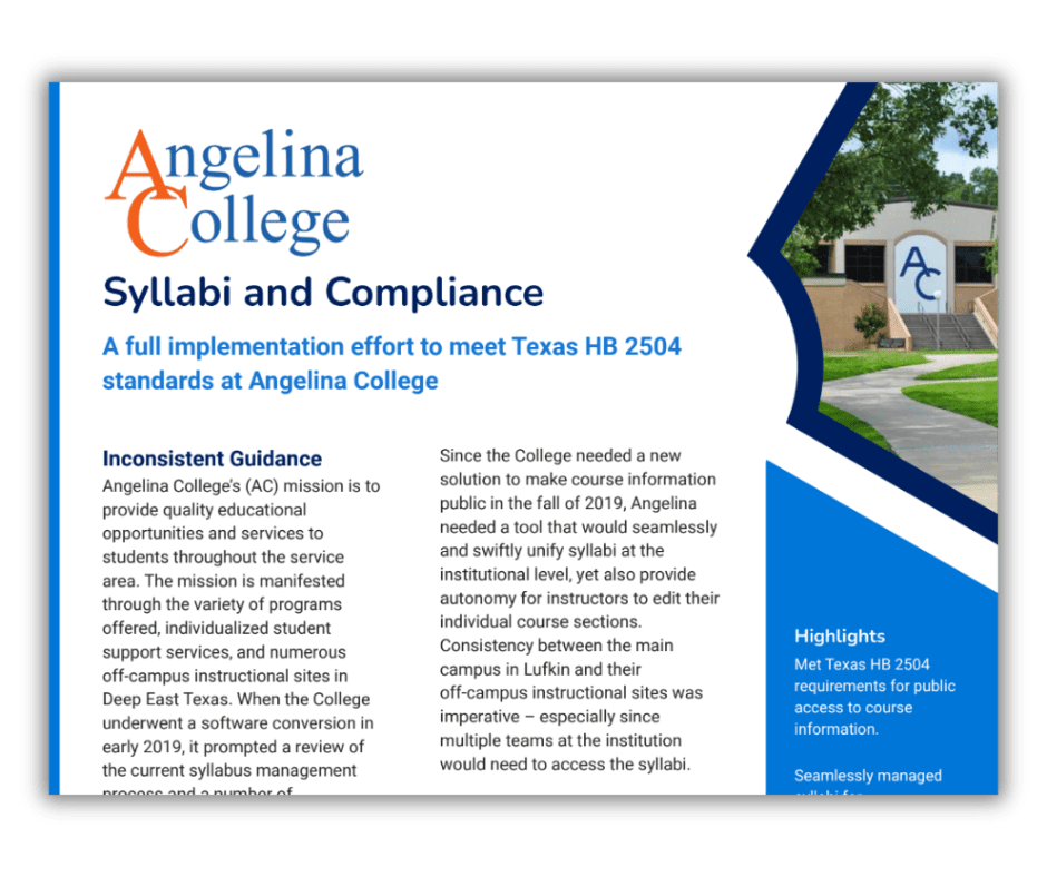 Angelina College Case Study Preview