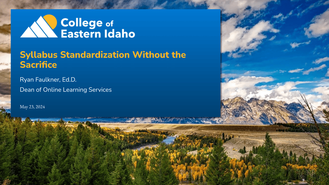 Title slide of webinar