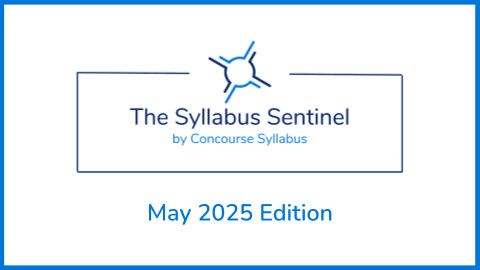 Image of the header of the Syllabus Sentinel by Concourse Syllabus, May 2025