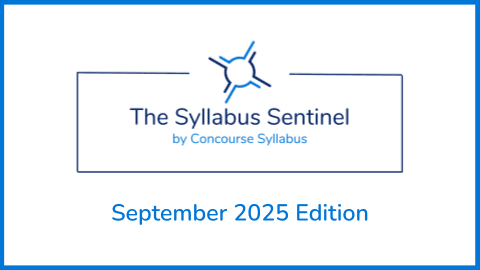 Image of the header of the Syllabus Sentinel by Concourse Syllabus, September 2025