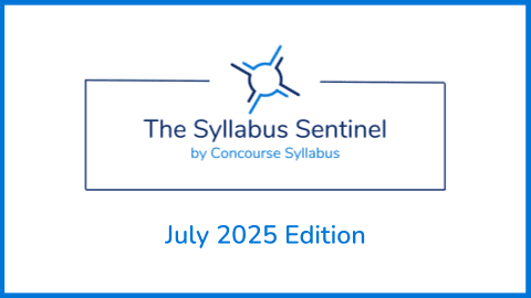 Image of the header of the Syllabus Sentinel by Concourse Syllabus, June 2025