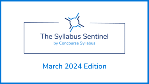 Image of the header of the Syllabus Sentinel by Concourse Syllabus, March 2024